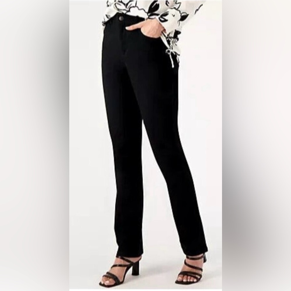 GLORIA VANDERBILT Amanda denim 5 pocket stretchy jeans black size 10 short